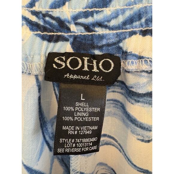 SOHO Apparel LTD Women's Large Wide Leg Pull 0n Summer Pants Elastic Waist Tie - Picture 3 of 15